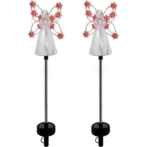 Lot de 2 guirlandes solaires LED en forme d'ange pour jardin, étanches, idéales pour Halloween et Noël. Décoration de jardin extérieur. (1/5)