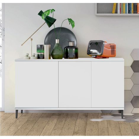 Madia moderna 3 ante Cloe Bianco opco con piedini 15 colorazioni (1/2)
