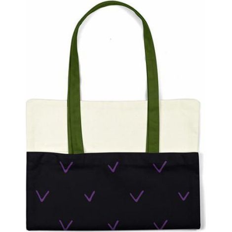 Sac shopping - Bonamaison TRGCTBG102503 - Coton - Noir - Anses épaules 30 cm (1/4)