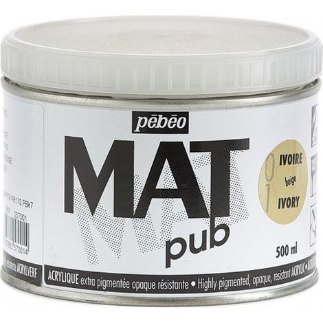 Peinture Acrylique - PEBEO - 257001 - Ivoire Beige - 500 ml - Mat