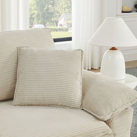 Canapé cloud sans assemblage avec fonction couchage et repose-pieds. Sacs de rangement inclus,conception modulaire pour salon et bureau. (1/5)