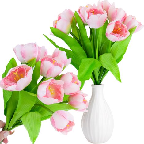 Tulpenstrauß CV27020-5, naturgetreues Rosa, 9 Stück (1/5)