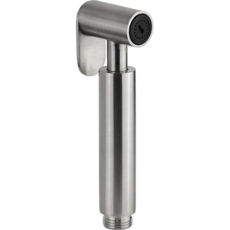 Douchette à jet unique pour bidet, en acier inoxydable AISI 304 avec bouton de retour automatique Arqea Tuttotondo CP2510 Acier inoxydable (1/2)
