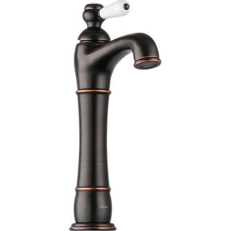 PaulGurkes Nostalgie Armatur Schwarz Messing Lang für Aufsatzwaschbecken (1/4)