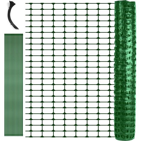Garden Fence 100 cm x 30 m + 25 x 115 cm Pegs + 100 Ties Mobile Fence for Dogs, Chicken Coop, Rabbit, Boundary Fence for Garden, Home, Farm, Camping (1/5)