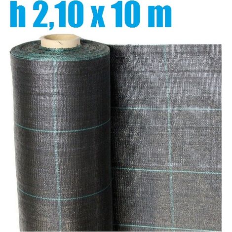 TELO PER PACCIAMATURA NERO QUADRETTATO TESSUTO POLIPROPILENE ANTISTRAPPO - mt 10 x 2,10 H