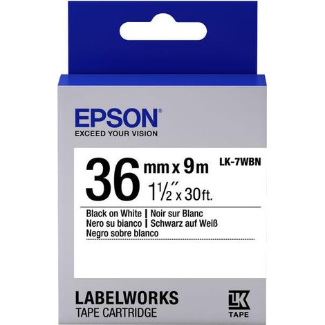 Epson LK-7WBN Schwarzes Etikettierband 3,6 cm