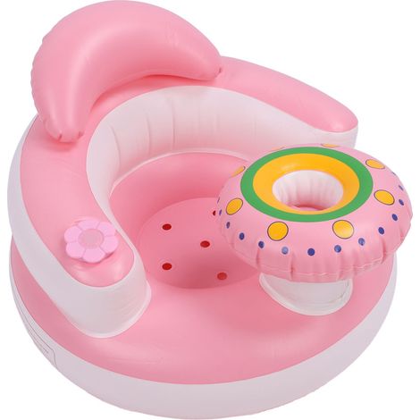 Canapé gonflable pour bébé, siège d'apprentissage pour bébé, pompe intégrée, assis pour la maison, lit au sol, salle de bain, herbe, plage (1/5)