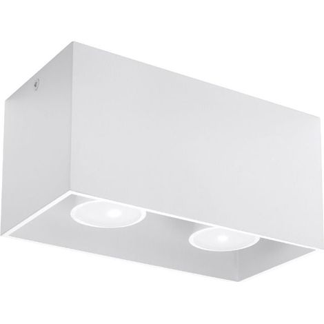 Plafonnier 2 Spots pour Ampoule GU10 - Blanc - SILUMEN (1/5)