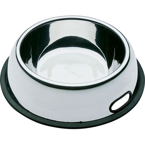 Ferplast NOVA Ciotola in acciaio inox con impugnatura laterale - 5 misure. Variante KC 80 - Misure: Ø 33.5 x h 7.8 cm - 2.5 L -