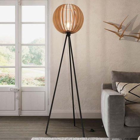 [NEUWERTIG] B-Ware Envostar Clay Stehleuchte Metall/Birkensperrholz Stehlampe Lampe Leuchte E27 (1/2)