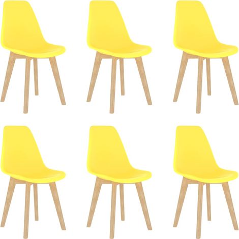 Dining Chairs 6 pcs Yellow Plastic vidaXL (1/5)