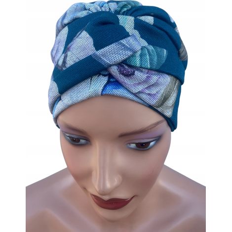 Turban pour femme après chimiothérapie Sara 515, couvre-chef chaud doublé et confortable (1/5)