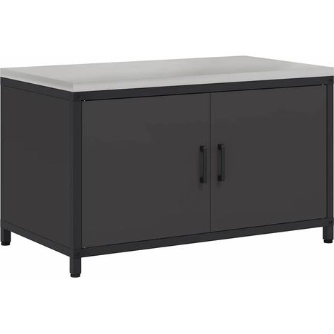 Meuble de rangement de cuisine avec étagère Noir Acier CFW12979 (1/5)