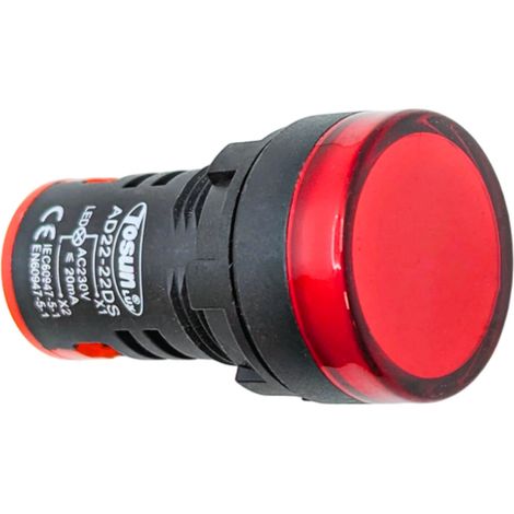 Indicador LED Rojo para montaje en panel 22mm de diámetro