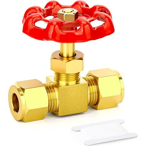 Vanne à bille en laiton avec interrupteur d'arrêt, 12 mm OD x 12 mm OD Compresseur d'air à compression Vanne d'arrêt pour eau, huile, gaz