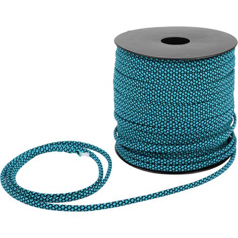 7-strängige Fallschirmleine, 4 mm dick, 50 Meter, für Camping, Zelte, Armbänder und Outdoor-Aktivitäten – Blau und Schwarz (1/5)