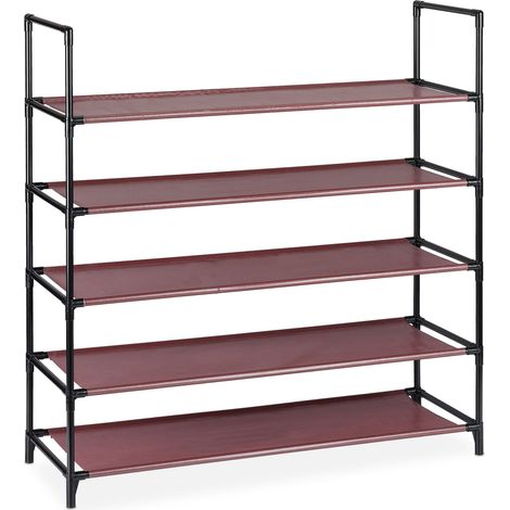 Scarpiera XL per corridoio regolabile 90,5 x 87,5 x 30 cm pratica minimalista in acciaio grigio 130010479