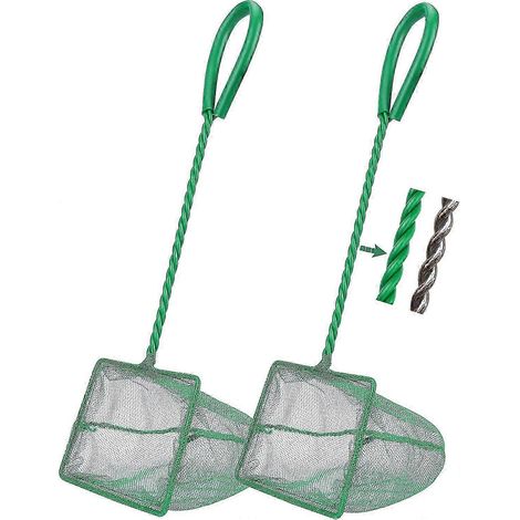 Lot de deux épuisettes pour aquarium, mailles fines pour une capture rapide des poissons, adaptées aux aquariums. (1/4)
