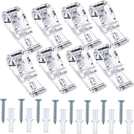 Transparente Sicherheitskette und -schnur für Rollos - JINFGERNE - 8 Sets mit P-Halterungen, Befestigungshaken und Kugelketten für Vorhänge (1/5)