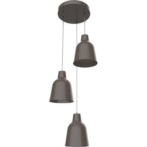 LUMICOM DONG Sospensione a composizione, 3X E27, max 42W, metallo, grigio tortora, D.35cm