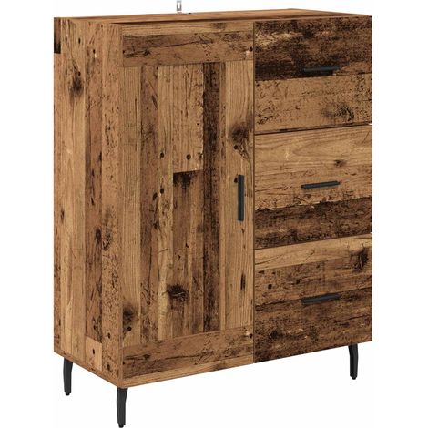 Maison La Vie - Buffet Salon Moderne - Meuble de rangement - Bois Ancien 69,5 x 34 x 90 cm Bois d'ingénierie et fer bu3064 (1/5)