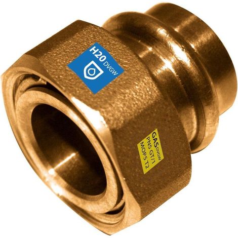 Raccord Frabo avec écrou pivotant à joint plat 1 1/4 x 28 mm en laiton rouge