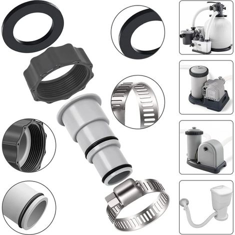 Adaptateur Tuyau Pompe Piscine, Adaptateur de Tuyau de Piscine A, Remplacement Adaptateur de Tuyau Série, 2 Pièces Adaptateur de Tuyau de Rechange, pour Tuyau de Piscine de 32 et 38 mm (1/4)