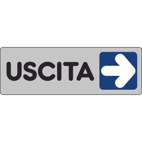 ETICHETTA SEGNALETICA ADESIVA USCITA A DESTRA 10 PZ.  cm. 15x5.