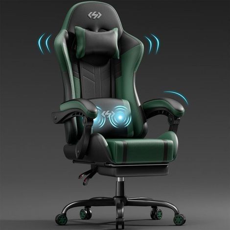 Silla de oficina ergonómica - EcoFurnix - Cojín lumbar masajeador - Respaldo multi-posición - Reposacabezas ajustable