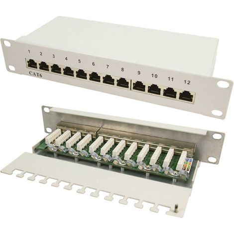 Panneau de brassage 12 ports LogiLink NP0041 CAT 6 1 UH R05287