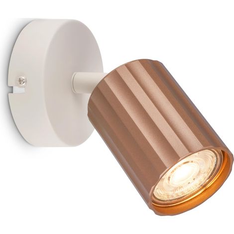 Applique murale intérieure, orientable, GU10, max. 9W, applique murale, applique murale chambre, lampe murale, appliques, 8x8,5 cm, coffee (1/5)