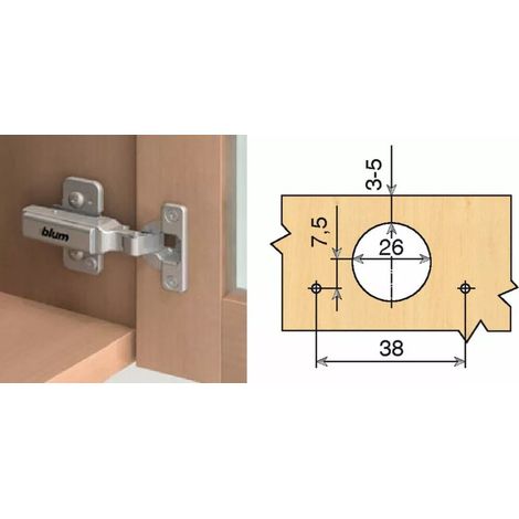 Charnière porte applique ouverture 94° - BLUM