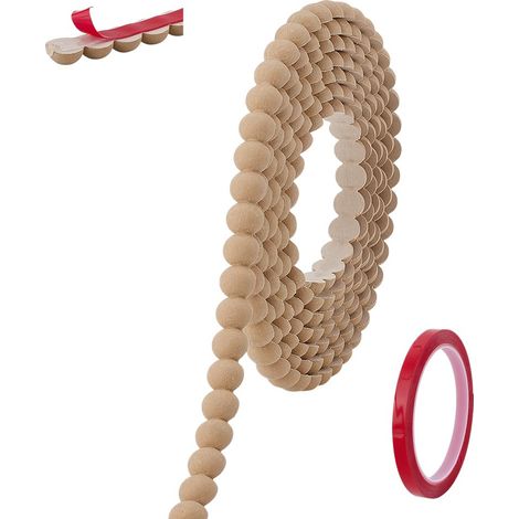 15mm Bordure Murale Autocollante Moulure Bordures Flexible à Perles Bordure Décorative en PVC Moulé Moulure Murale à Perles pour Miroir Cadre Cuisine Salle de Bain Décor Maison, 3m (1/5)