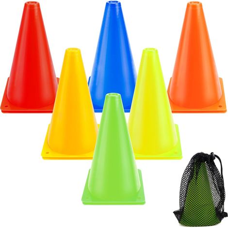 Cônes De Signalisation Cônes d'Entraînement De Football Cônes De Marquage 12 Pièces pour Le Sport, Les Jeux d'enfants, Le Football, l'Entraînement des Chiens, l'Entraînement des Chevaux (1/5)