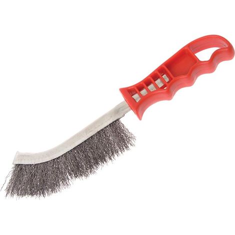 Faithfull 17130001 Wire Scratch Brush Steel Red Handle FAIWBHANDS (1/3)