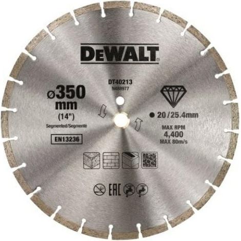 DISCO DIAMANTATO DEWALT 350x25,4mm SEGMENTATO