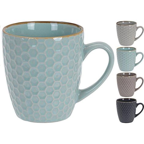 Set di Tazze da Caffè Excellent Houseware Gres 300 ml Geometrico (1/3)