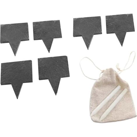 Étiquettes à fromage en ardoise noire avec supports carrés et marqueurs inclus (1/5)