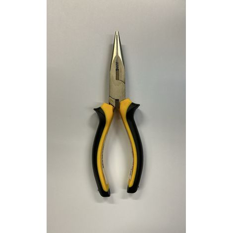 ORECA - PINZA A BECCHI SEMITONDI DRITTI160MM MANICO BIMATERIALE GIALLO/NERO FINITURA SATINATA