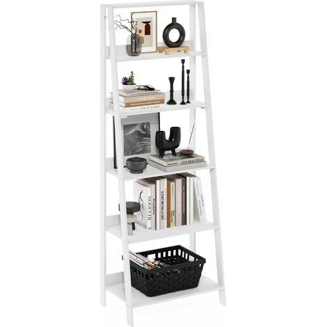 Bibliothèque À 6 Niveaux, Étagère De Rangement, Salon/Bureau, Blanc (1/5)