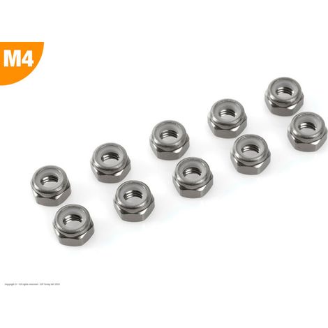 Revtec - Aluminium Nylstop Nut - M4 - Gun Metal - 10 pcs