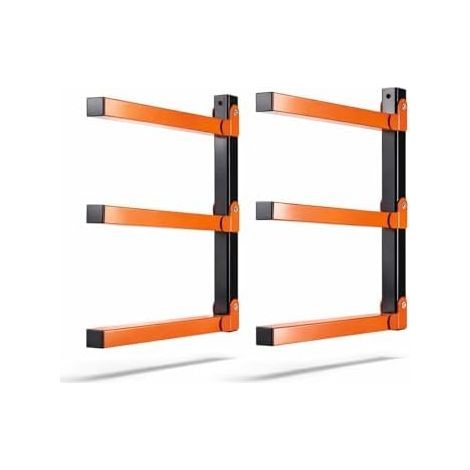 Organisateur mural en bois, étagère métal à 3 niveaux pour usage intérieur et extérieur, rangement bois qui économise de l'espace - (1/5)