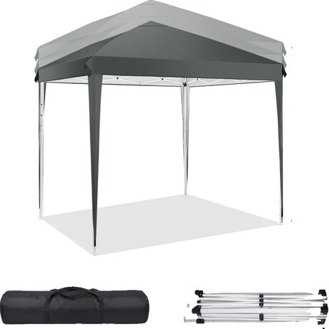 Toldo desplegable, impermeable, de altura regulable, gris oscuro. (1/2)