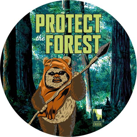 papier peint panoramique rond adhésif Star Wars Ewok multicolore  - Disney (1/3)