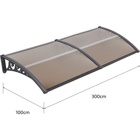 Skecten Marquesina para puerta PC 300x100 cm, Tejadillo de protección (1/4)
