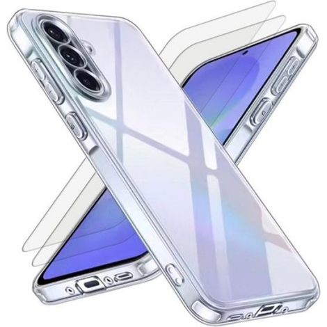 Coque compatible Galaxy A36 antichoc Transparente + 2 vitres (1/3)