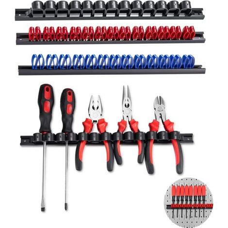 Support Tournevis,Rangement Tournevis,35cm Barres pour Porte Outils Mural pour Maison Garage Atelier (1/5)