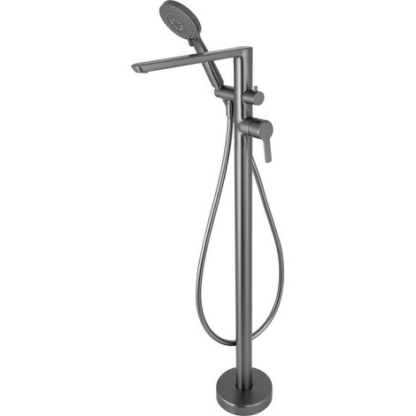 Miscelatore vasca a libera installazione con set doccia in ottone finitura titanio - Stapol