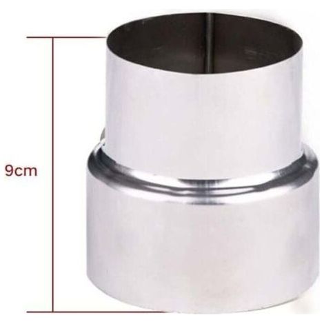 Réducteur de tuyau de fumée en acier inoxydable, adaptateur de cheminée, tuyau de poêle, réduction en acier inoxydable, tuyau de fumée, tuyau de poêle (90-80mm) (1/5)